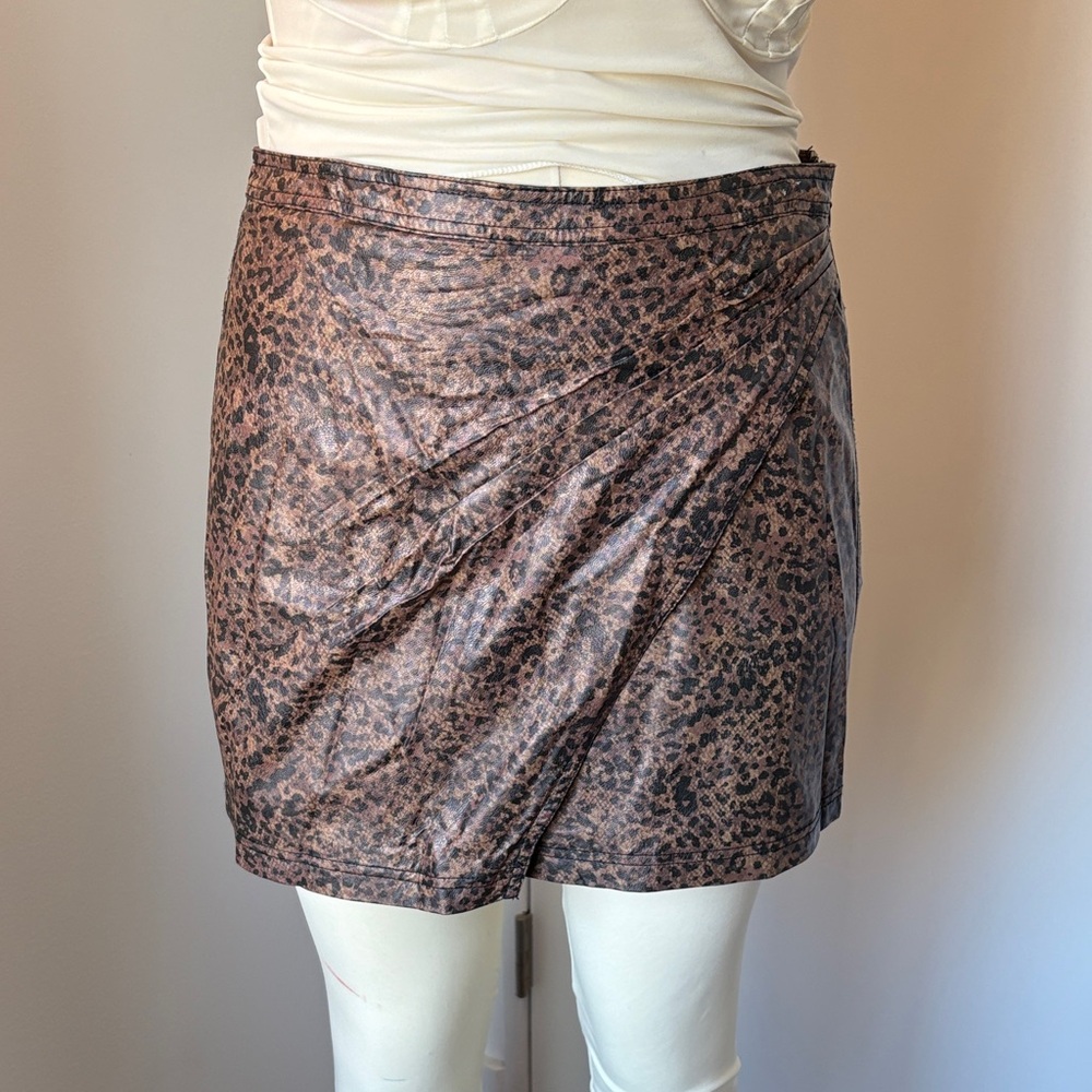 Free People Brown Patterned Mini Skirt